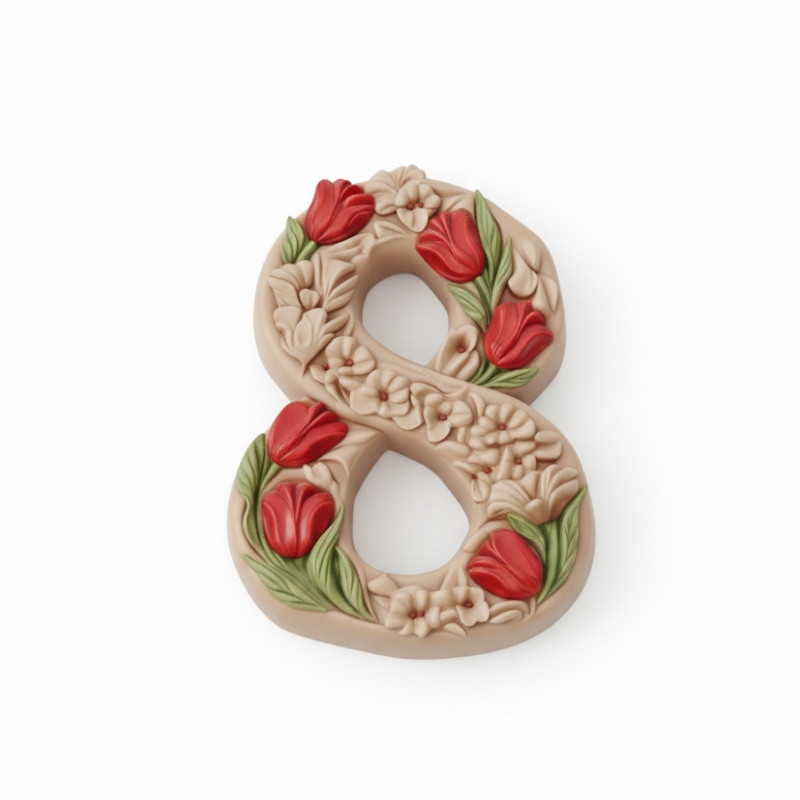 Silicone mold – 8th March with Tulips